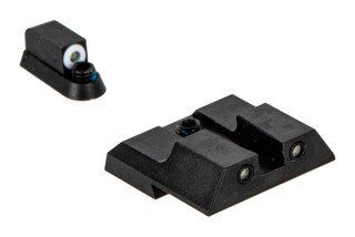 Night Fision Perfect Dot Night Sight Set with square notch, White front and Black rear ring for the CZ P07 or P09 handguns.